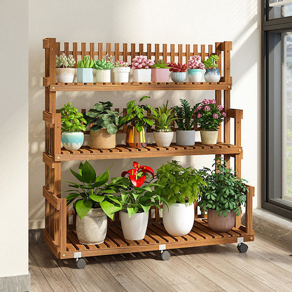 Multi Tier Plant Stand Shelf with Brake Wheels